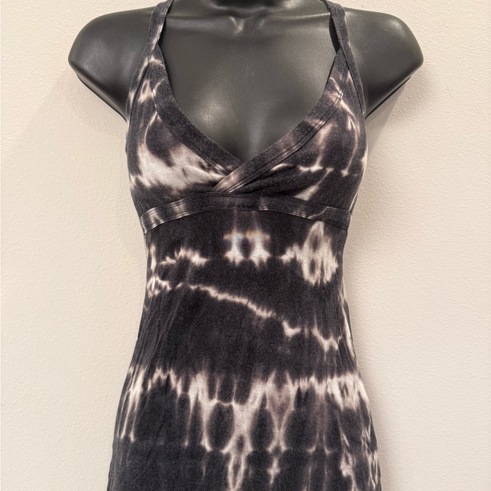 Tart Brown and White Tie-Dye Crossover Tank Top XS